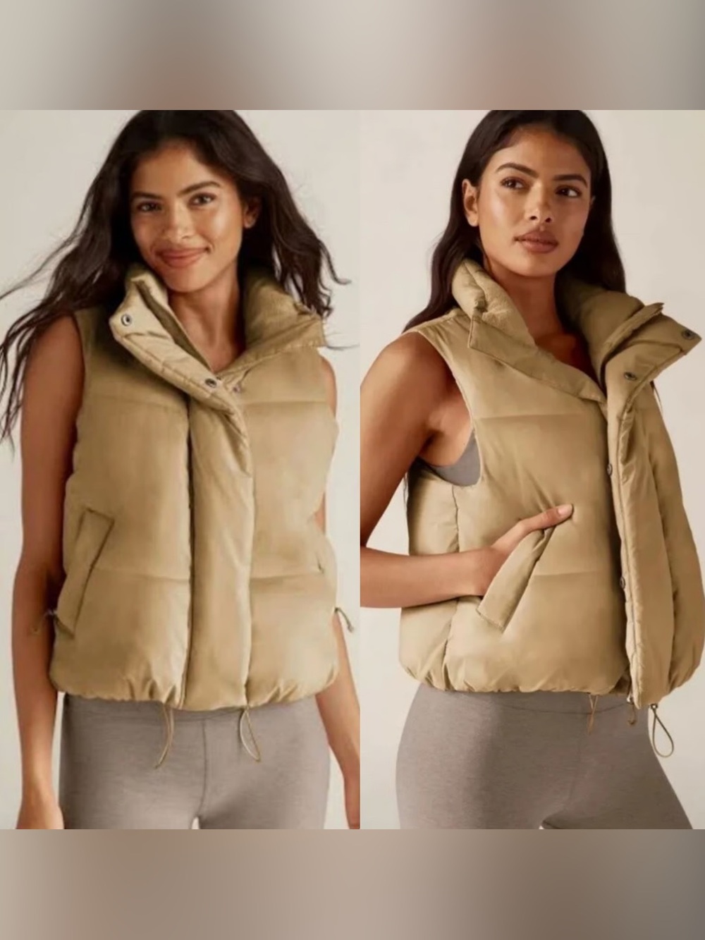 Gold Beyond Yoga Pillow Puffer Vest, Size Small